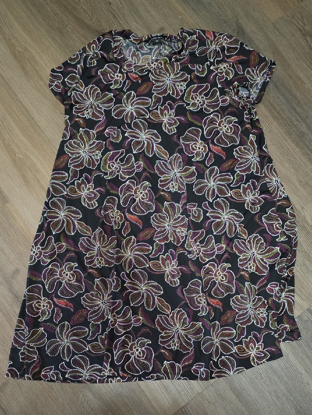 Black Floral Short Sleeve Women’s Dress